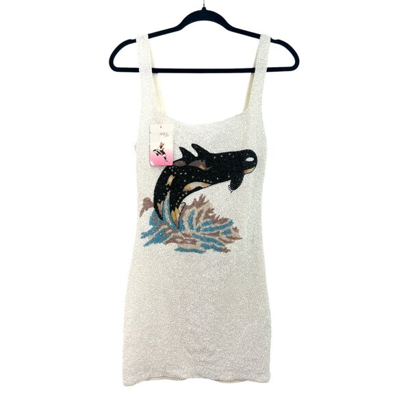 Oceanus Dresses & Skirts - Oceanus Marina Dress Beaded Whale White Size Small New